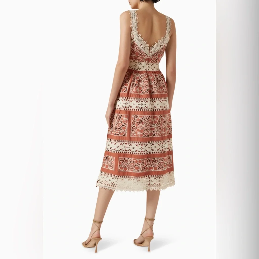 NWT $595 Sea New York Joah Lace Embroidery Midi Dress - Picture 4 of 6